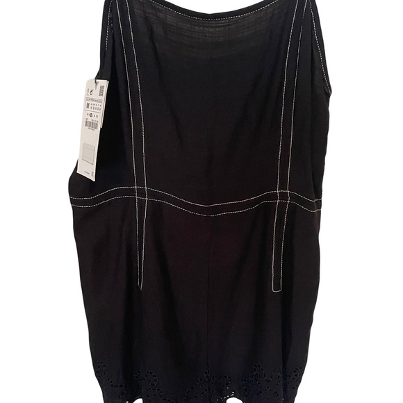ZARA black romper spaghetti straps size medium length 22 1/2” pit to pit 17” - Picture 2 of 5